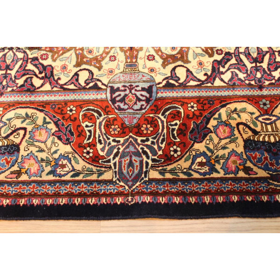 Antique Persian Mashhad Rug 10'x13' Vintage CIRCA 1930'S AUTHENTIC SIGNED  Jewel colors 10x13 ft. Navy 