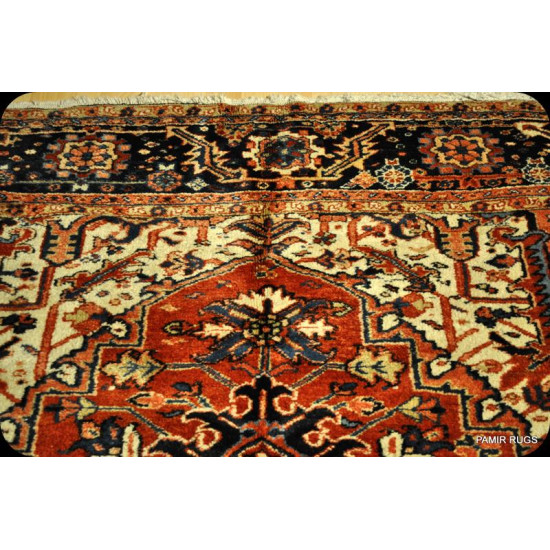 Antique Persian Heriz Rug 10' X 12' Natural Wool Natural Color Rug