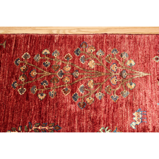 5 X 7 Ft. Persian Gabbeh Rug, Vegetable Dyed Rust Background Chobi