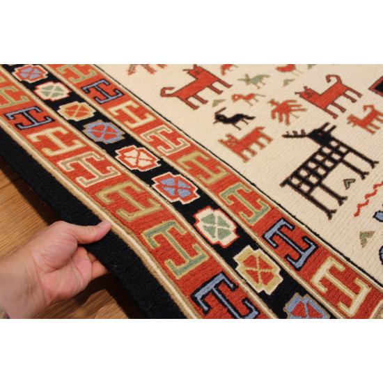 8' x 10' Sumak Rug Hand-woven Decorative wool area rug southwestern style