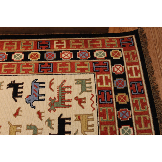 8' x 10' Sumak Rug Hand-woven Decorative wool area rug southwestern style