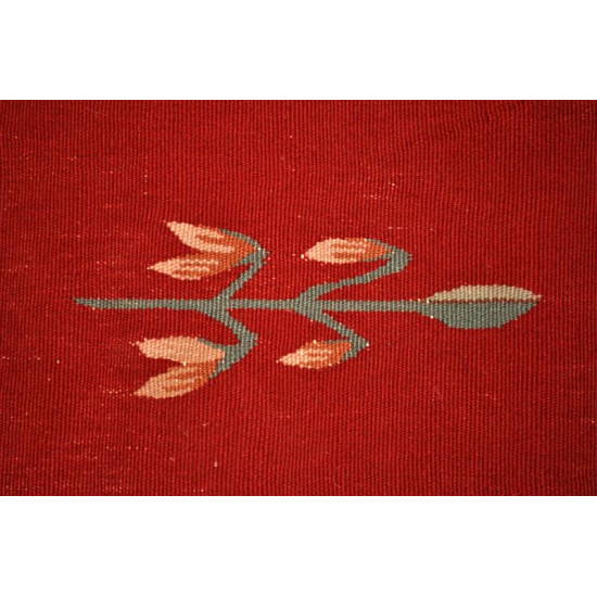 10' X 14' Red Background Southwestern style kilim rug
