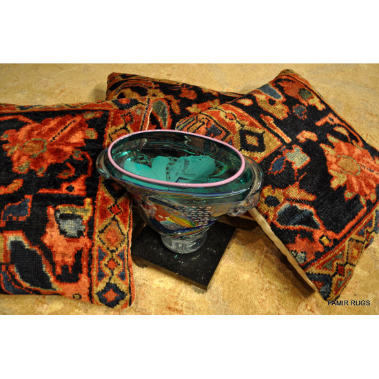 Handmade Antique Persian Mahal Pillow
