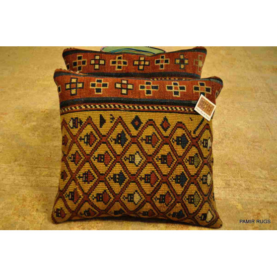 PAIR OF Handmade Pillow made out of Antique Caucasian Shirvan 