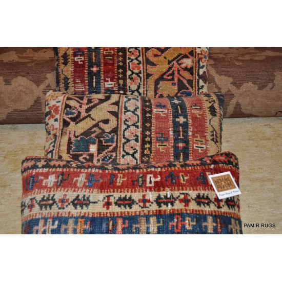 3 Antique Handmade Caucasian Pillows