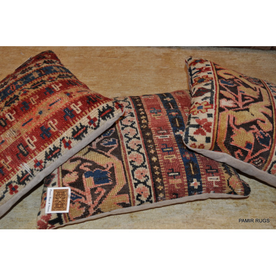3 Antique Handmade Caucasian Pillows