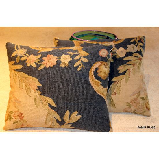 Pair of Handmade Aubusson Pillow