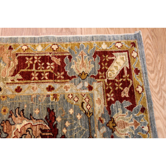 Green Oushak Rug 6' x 9' Handmade Vegetable Dyed Wool rug 