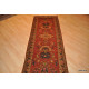 9' Long Hall Runner. Dark Salmon Color Background, Rust and Blue.