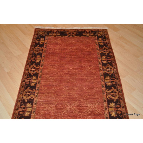 Fine Quality 8 Foot Long Persian Rug, Red Brick Color Rug, 