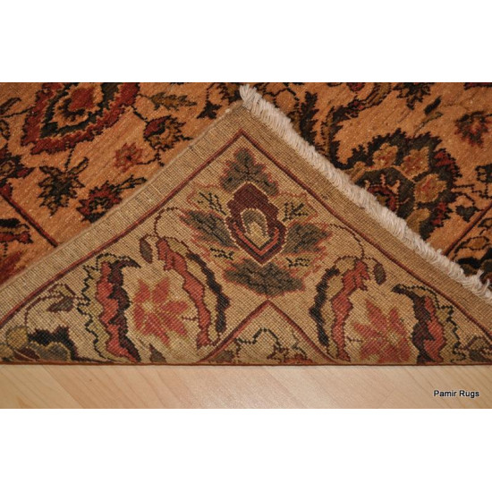 11 Ft. Handmade Hand Knotted Persian Beige Background Hall Runner 