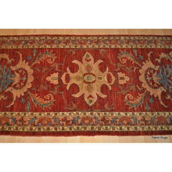 8 Ft Long Vegetable Dyed Rust Color Vegetable Dyed Runner