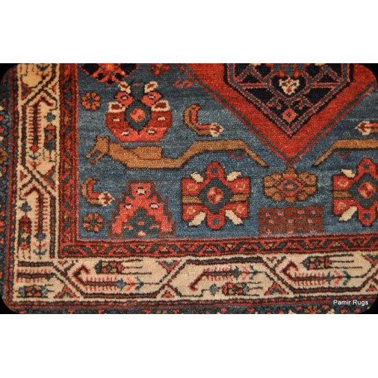 Antique Persian Bakhtiar Rug 3' X 6' Vintage Tribal Rug
