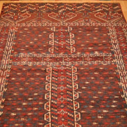 Antique Tekke Turkmen 4'4" x 5'7" Hatchli circa 1800's perfect condition