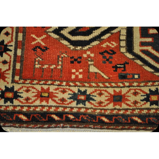 Antique Caucasian Shirvan 19th century Eagle Kazak