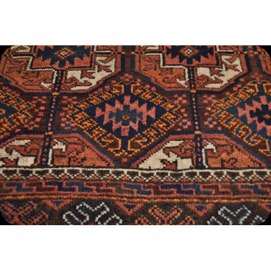 Antique Beluch Tribal Rug Turkmen Bukhara Design