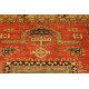 Caucasian Kazak Rug, Prayer Design, Orange Red Color Rug