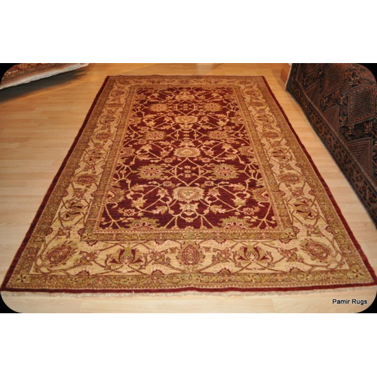 Elegant 6' X 9' Fine Quality Cherry Red & Gold Color Rug.