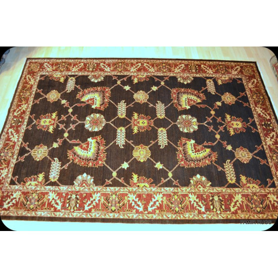 Handmade Black Background 6' X 9' Persian Rug on Sale