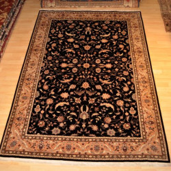 6'x9' Persian Rug Black Background Fine Quality Woven Rug 