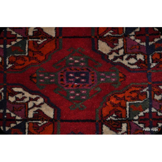 Antique Large Red Background Turkmen Rug