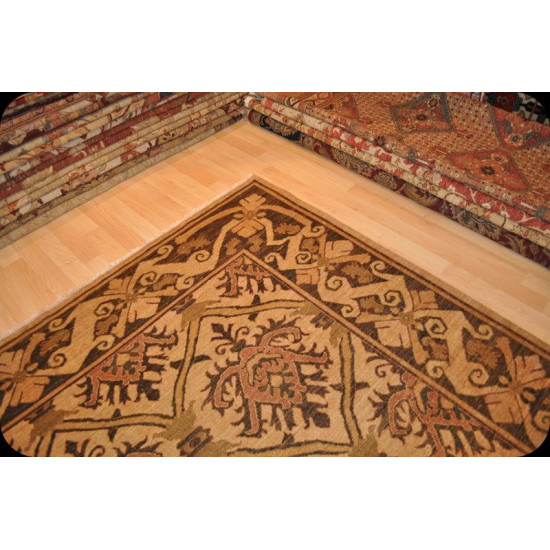 Elegant Persian 8' x 10' Handmade Vegetable Dye Beige Persian Rug