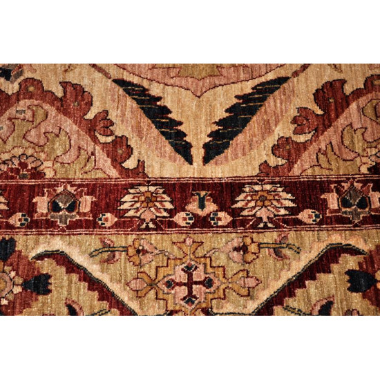 8' X 11' Fine Quality Handmade Persian Farhan Design Silk & Wool Rug.