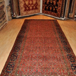 Wide Hall Runner Antique Persian Malayer Rug 