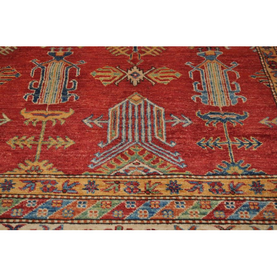 Handmade Area Rug. 8' X 11' Red Caucasian Kazak