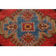 Red Background Kazak Rug 8' X 11 Caucasian Design Wool Area Rug.