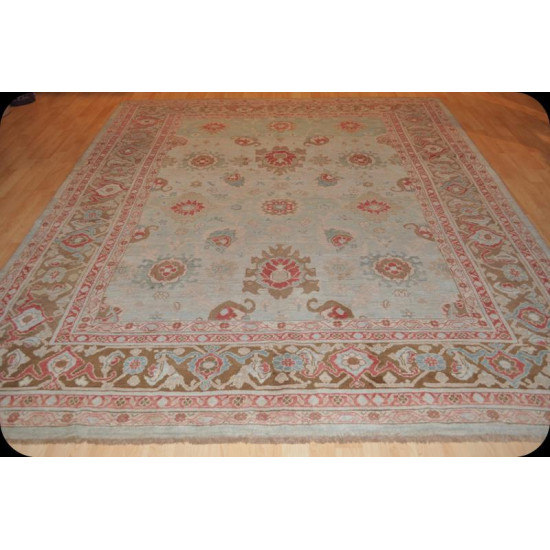 Vintage AE-501 Antique Washed Persian Mahal Turquoise Rug