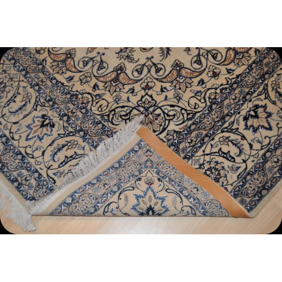 Fine Quality Handmade Blue Persian Nain Rug Wool & Silk