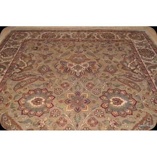 Elegant Light Brown handmade Persian 9' X 12' Carpet 