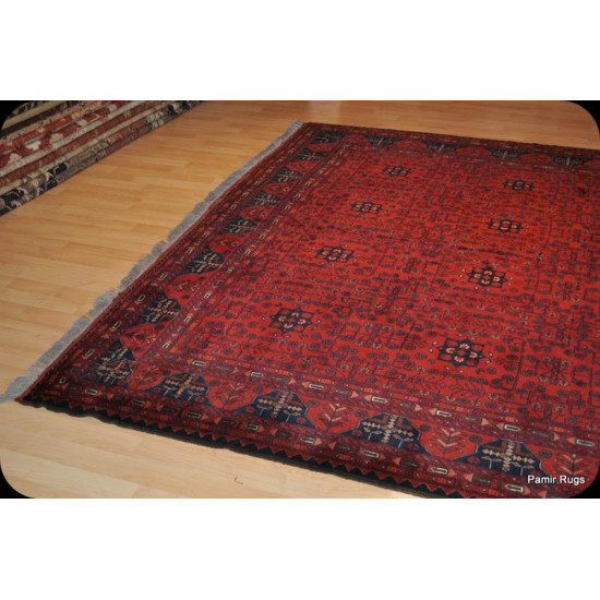 Large 9' X 12' Handmade Hand-knotted natural Wool Turkmen Rug