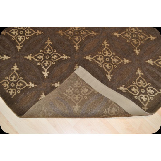 Olive Green Tibetan Rug 7' X 16' Light Brown rug.