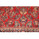 9' X 13' Handmade Vintage Antique SAROUK Rug Red Background Floral Design 