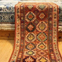 Antique Caucasian Moghan Kazak circa 1850's authentic vintage 3x12 ft. 19th c.